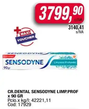 Maxiconsumo CR.DENTAL SENSODYNE LIMP.PROF x 90 GR oferta