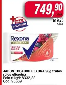 Maxiconsumo JABON TOCADOR REXONA 90g frutos rojos glicerina oferta