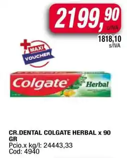 Maxiconsumo CR.DENTAL COLGATE HERBAL x 90 GR oferta