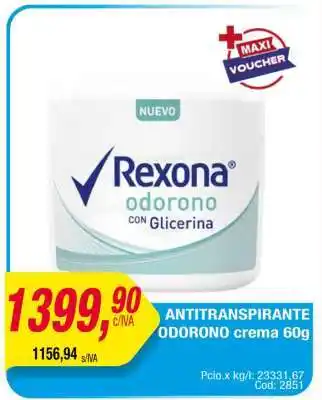 Maxiconsumo Rexona Odorono con Glicerina oferta