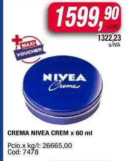 Maxiconsumo CREMA NIVEA CREM x 60 ml oferta