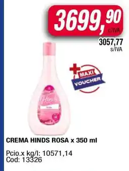 Maxiconsumo CREMA HINDS ROSA x 350 ml oferta