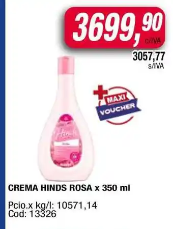 Maxiconsumo CREMA HINDS ROSA x 350 ml oferta