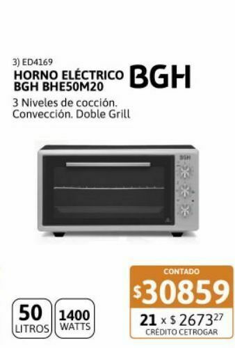Oferta Horno Eléctrico Atma Grill en Cetrogar