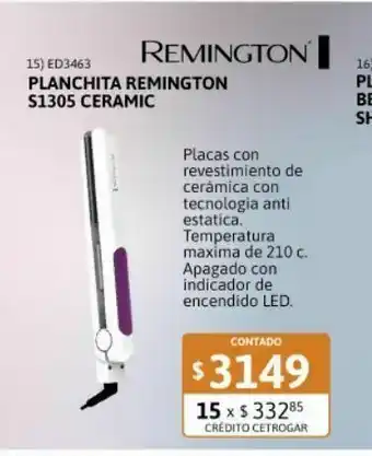 Samsung Plancha para cabello remington s1305 ceramic oferta