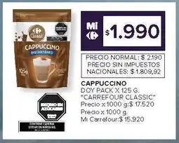 Carrefour Market Cappuccino Doy Pack x 125 g 'Carrefour Classic' oferta