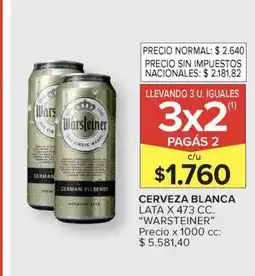 Carrefour Market Cerveza Blanca Warsteiner oferta
