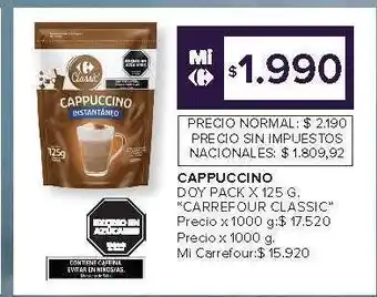 Carrefour Cappuccino Doy Pack x 125 g oferta