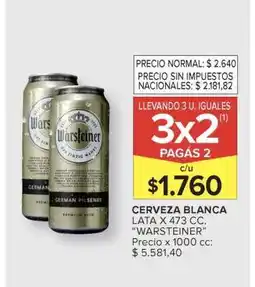 Carrefour Cerveza Blanca Warsteiner oferta