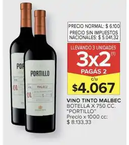 Carrefour Vino Tinto Malbec Portillo oferta