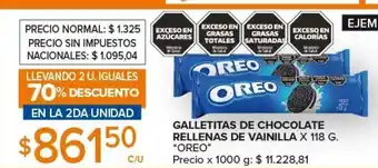Carrefour Express Galletitas de Chocolate Rellenas de Vainilla x 118 g 'Oreo' oferta