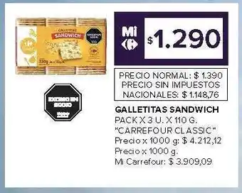 Carrefour Market Galletitas Sandwich oferta