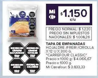 Carrefour Market Tapa de Empanadas oferta