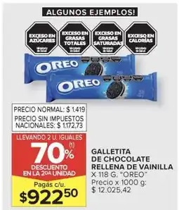 Carrefour Market Galletita de Chocolate Rellena de Vainilla oferta