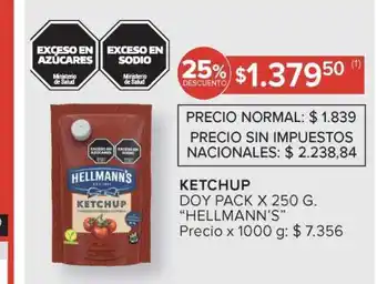 Carrefour Market KETCHUP DOY PACK X 250 G. HELLMANN'S oferta