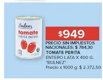Carrefour Market Tomate Perita Entero Lata x 400 g 'Bulnez' oferta