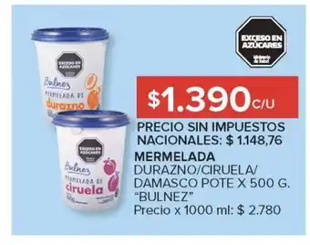 Carrefour Market Mermelada Durazno/Ciruela/Damasco Pote x 500 g 'Bulnez' oferta