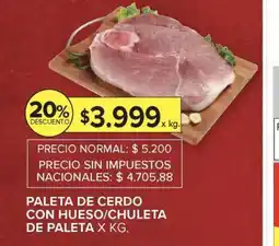 Carrefour Market Paleta de Cerdo con Hueso/Chuleta de Paleta oferta