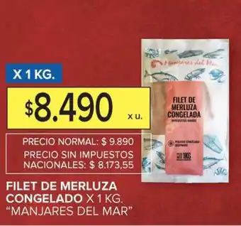 Carrefour Market FILET DE MERLUZA CONGELADO X 1 KG. “MANJARES DEL MAR” oferta