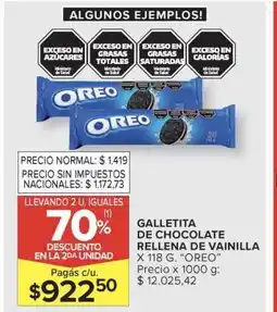 Carrefour Galletita de Chocolate Rellena de Vainilla oferta