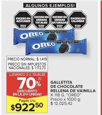 Carrefour Galletita de Chocolate Rellena de Vainilla oferta