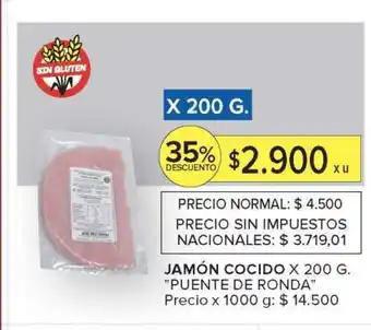 Carrefour Market JAMÓN COCIDO X 200 G. PUENTE DE RONDA oferta