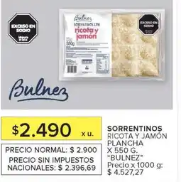 Carrefour Market SORRENTINOS RICOTA Y JAMÓN PLANCHA X 550 G oferta