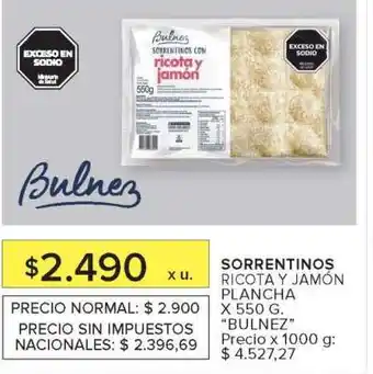 Carrefour Market SORRENTINOS RICOTA Y JAMÓN PLANCHA X 550 G oferta