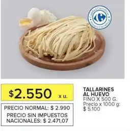 Carrefour Market Tallarinés al Huevo oferta