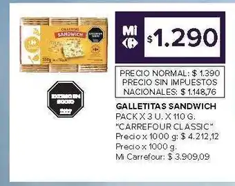 Carrefour Galletitas Sandwich oferta