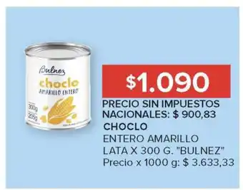 Carrefour Choclo Entero Amarillo Lata x 300 g 'Bulnez' oferta