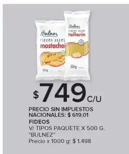 Carrefour Fideos Bulnez oferta