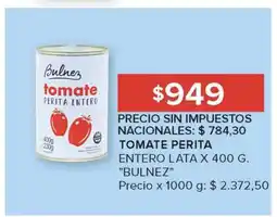 Carrefour Tomate Perita Entero Lata x 400 g 'Bulnez' oferta