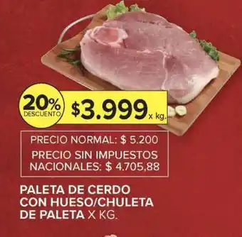 Carrefour Paleta de Cerdo con Hueso/Chuleta de Paleta oferta