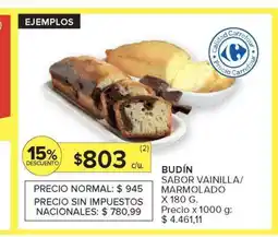 Carrefour Budín Sabor Vainilla/Marmolado oferta