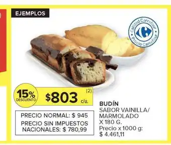 Carrefour Budín Sabor Vainilla/Marmolado oferta