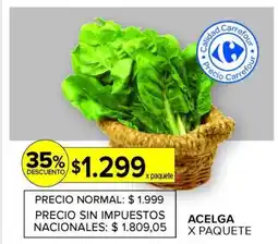 Carrefour Acelga x Paquete oferta