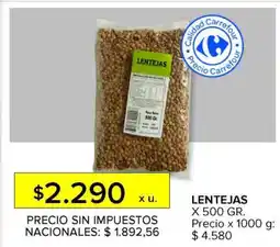 Carrefour Lentejas oferta
