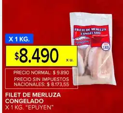 Carrefour FILET DE MERLUZA CONGELADO X 1 KG. “EPUYEN” oferta