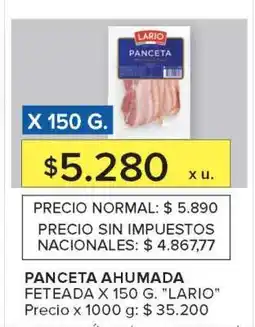 Carrefour Panceta ahumada feteada oferta