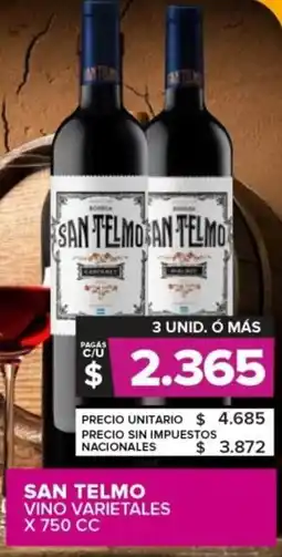 Carrefour San telmo  vino varietales oferta