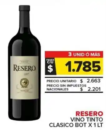 Carrefour Resero vino tinto clasico bot oferta