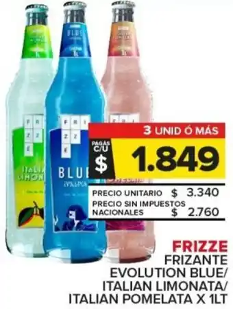 Carrefour Frizze frizante evolution blue / italian limonata / italian pomelata oferta