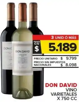 Carrefour Don david vino varietales oferta