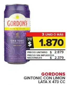 Carrefour Gordons gintonic con limon lata oferta