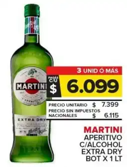 Carrefour Martini aperitivo c/alcohol extra dry bot oferta
