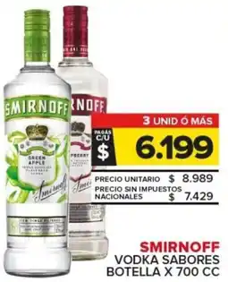 Carrefour Smirnoff vodka sabores botella oferta