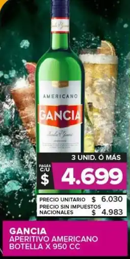 Carrefour Gancia aperitivo americano botella oferta