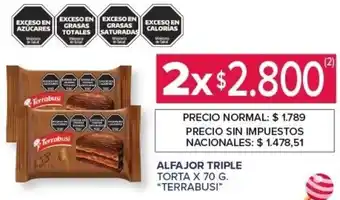 Carrefour Express Terrabusi alfajor triple torta oferta
