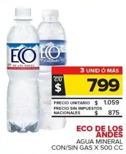 Carrefour Eco de los andes agua mineral con/sin gas oferta